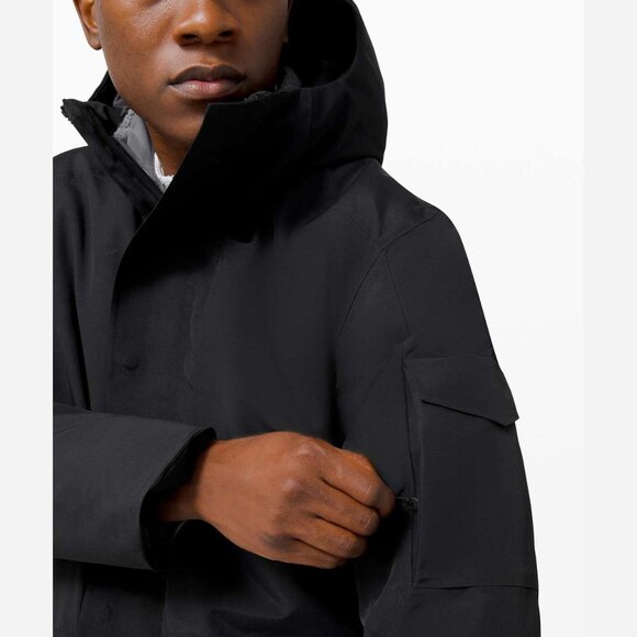MENS Lululemon "Cold City" Parka in Black, size Small - Picture 12 of 12